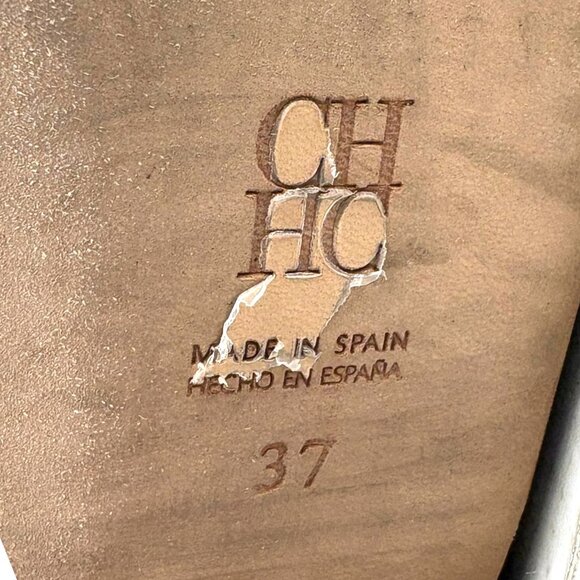 CAROLINA HERRERA Navy Blue Suede with Red Leather Pointy Ballet Flats - Picture 4 of 11